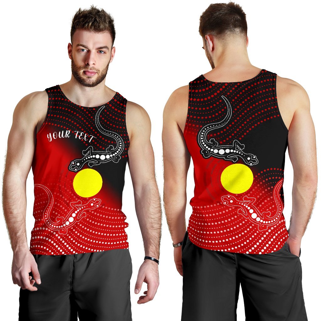 Custom Aboriginal Men's Tank Top - Two Indigenous Lizard - Vibe Hoodie Shop