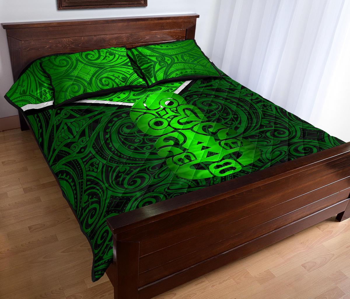 New Zealand Maori Rugby Quilt Bed Set Pride Version - Green - Vibe Hoodie Shop