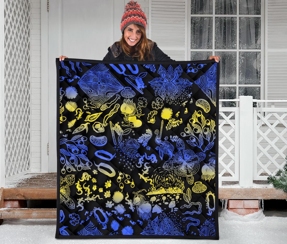 Australia Premium Quilt - Australian Aboriginal Golden Wattle - Vibe Hoodie Shop