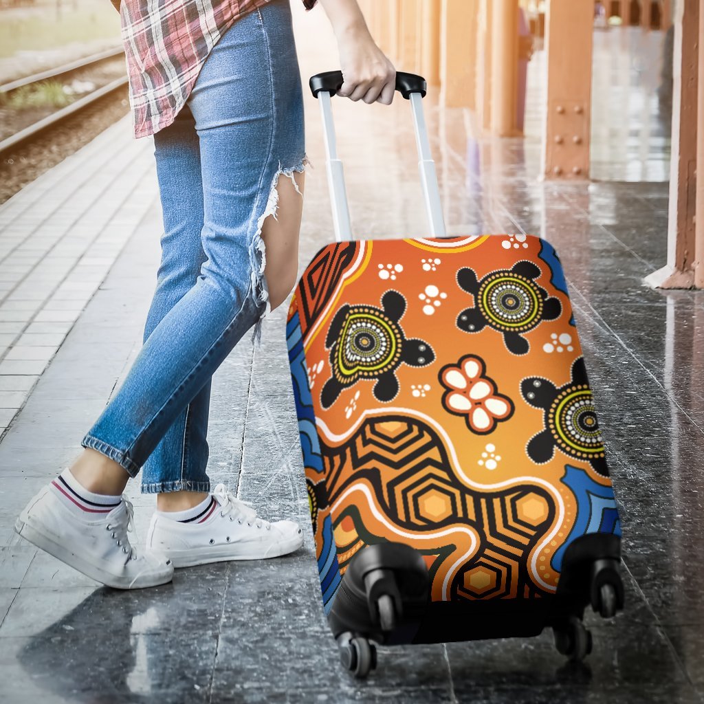 Aboriginal Luggage Covers - Indigenous Art Patterns Ver04 - Vibe Hoodie Shop