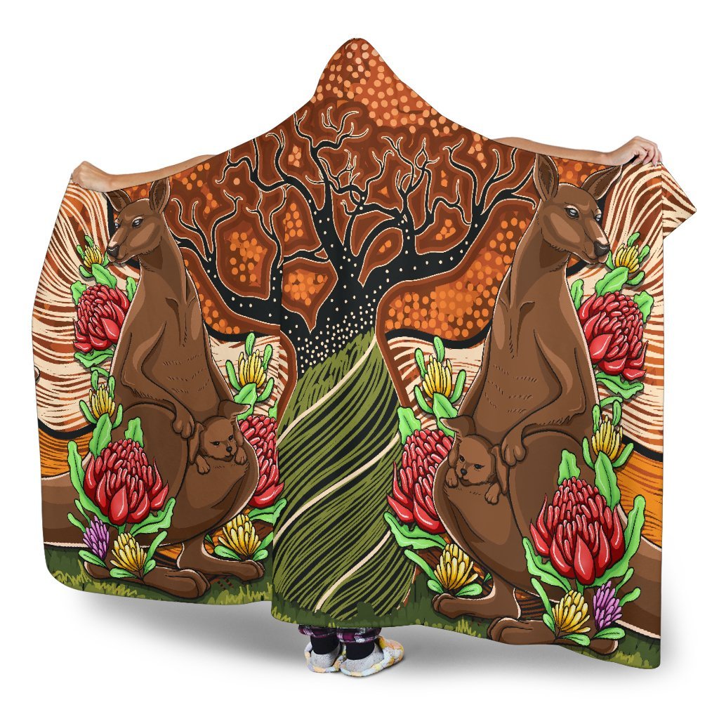 aboriginal-hooded-blanket-kangaroo-with-indigenous-tree