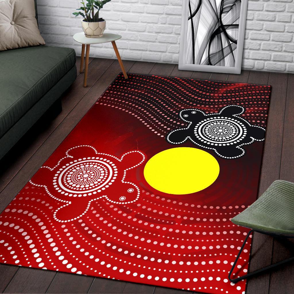 Aboriginal Area Rug - Indigenous Circle Dot Painting Style - - Vibe Hoodie Shop