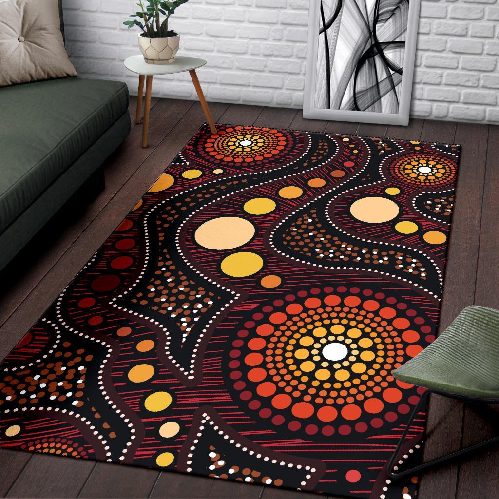 Aboriginal Area Rug - Aboriginal Art Ver01 - Vibe Hoodie Shop