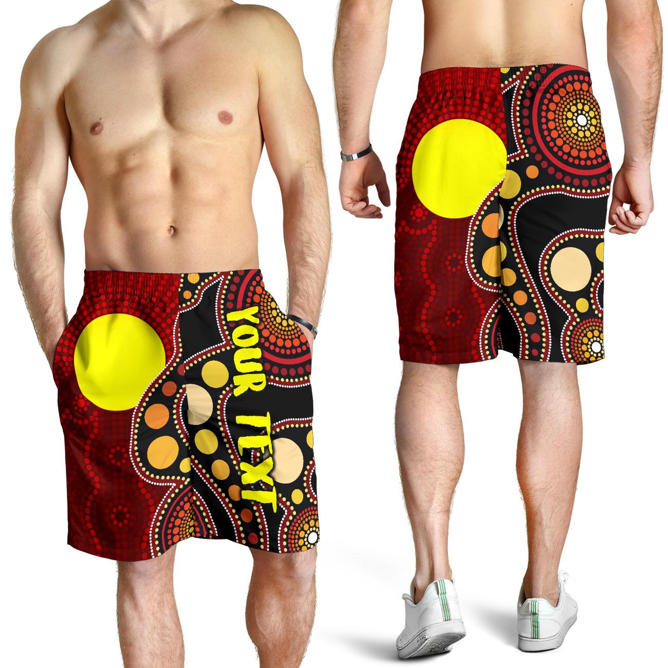 Custom Men's Shorts Australia Aboriginal Lives Matter Flag - Vibe Hoodie Shop