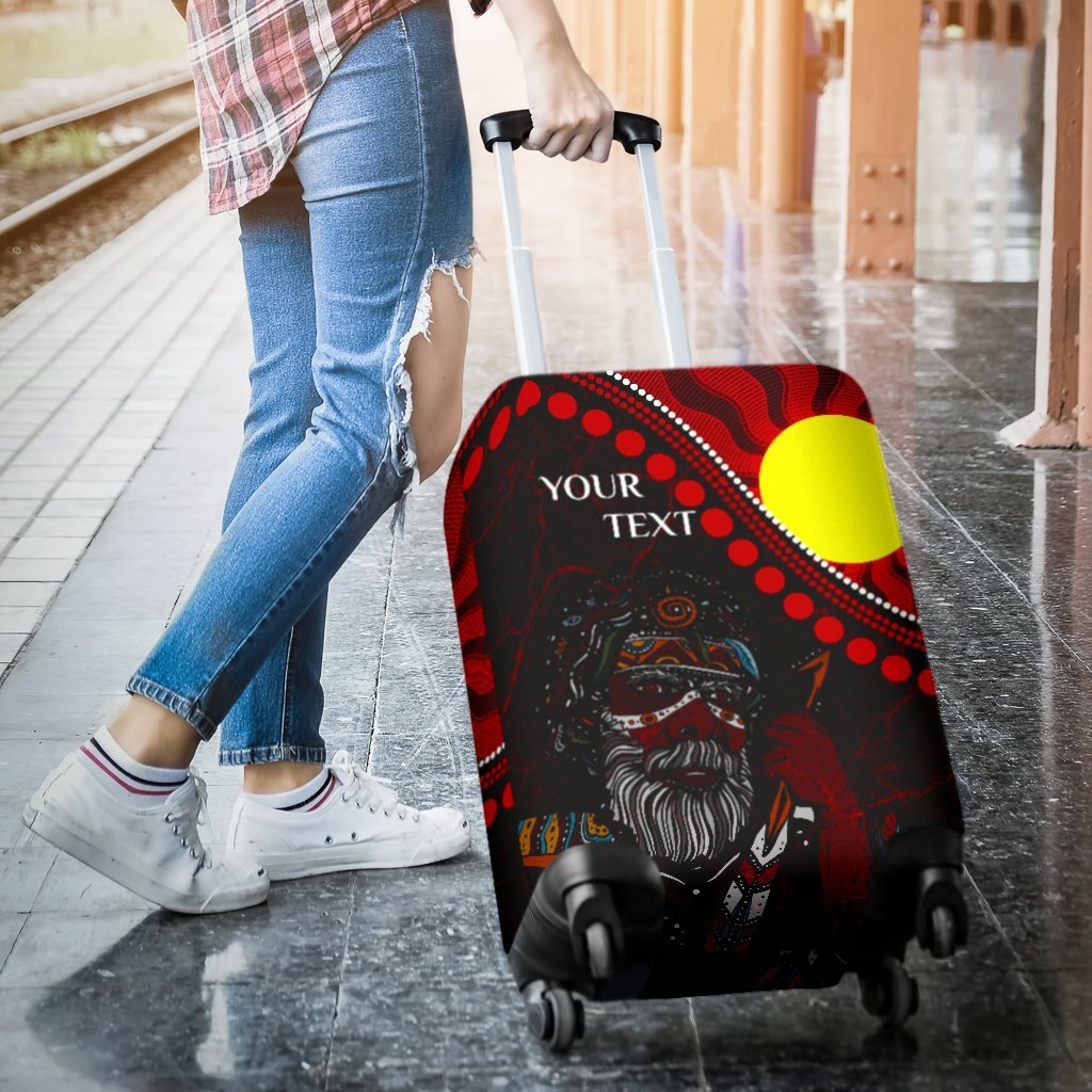 Custom Aboriginal Luggage Covers - Indigenous People And Sun - Vibe Hoodie Shop