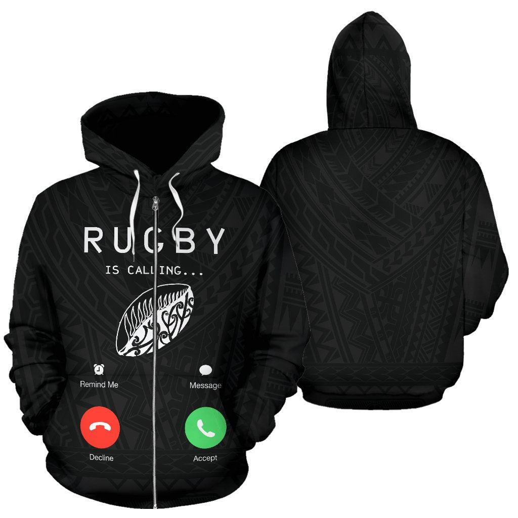Rugby Is Calling Zip Up New Zealand Hoodie - Vibe Hoodie Shop