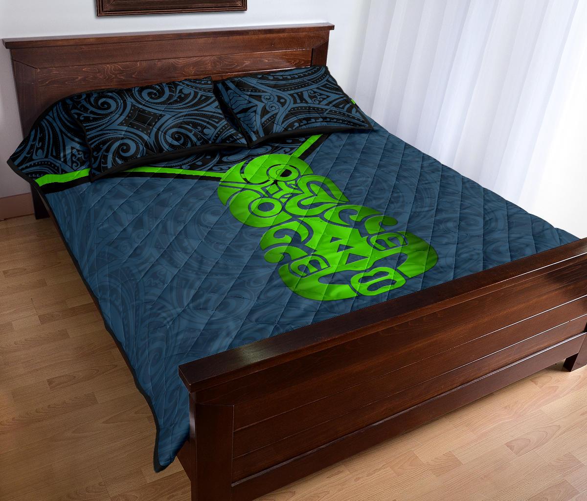 New Zealand Maori Rugby Quilt Bed Set Pride Version - Navy - Vibe Hoodie Shop