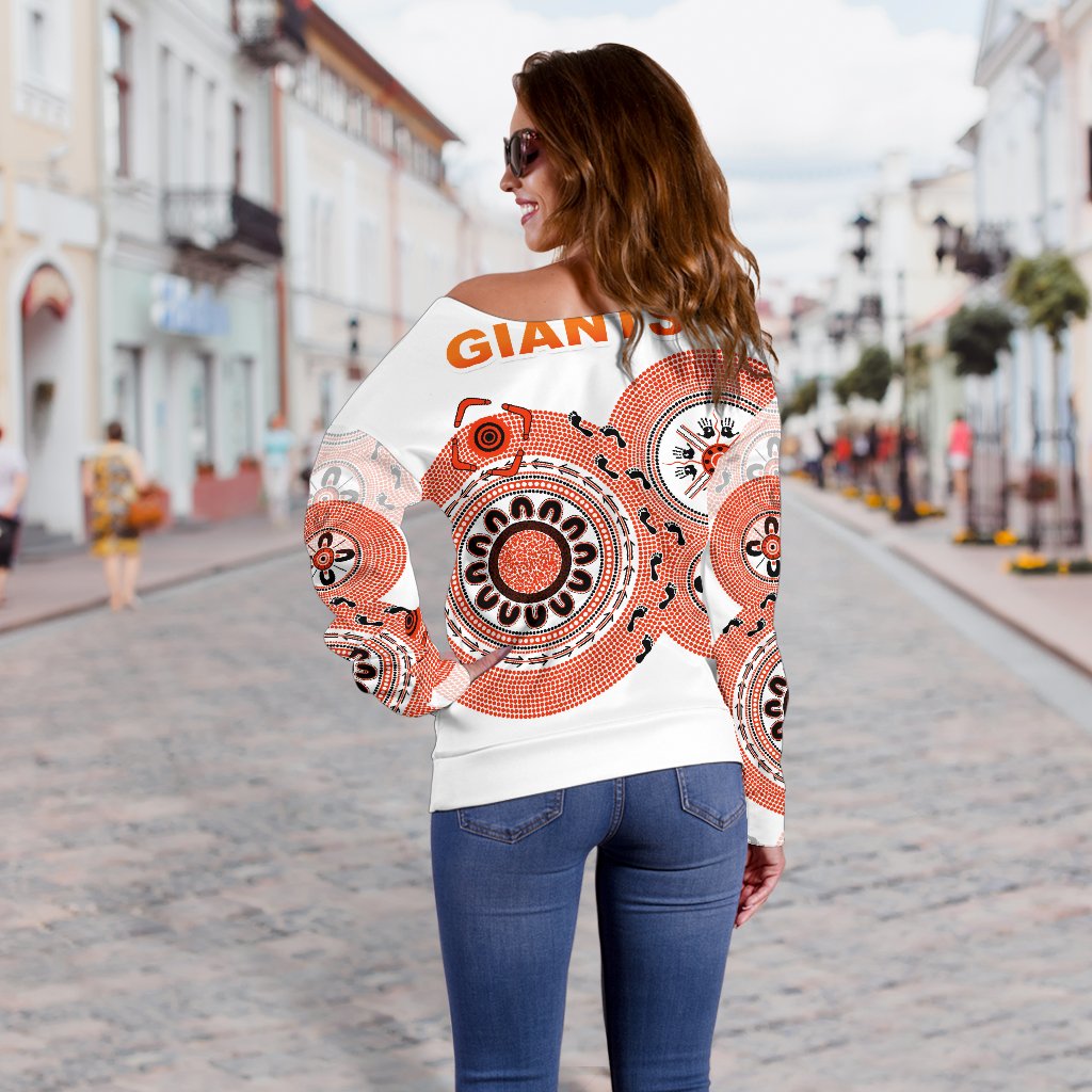 Giants Women's Off Shoulder Sweater Simple Indigenous - Vibe Hoodie Shop