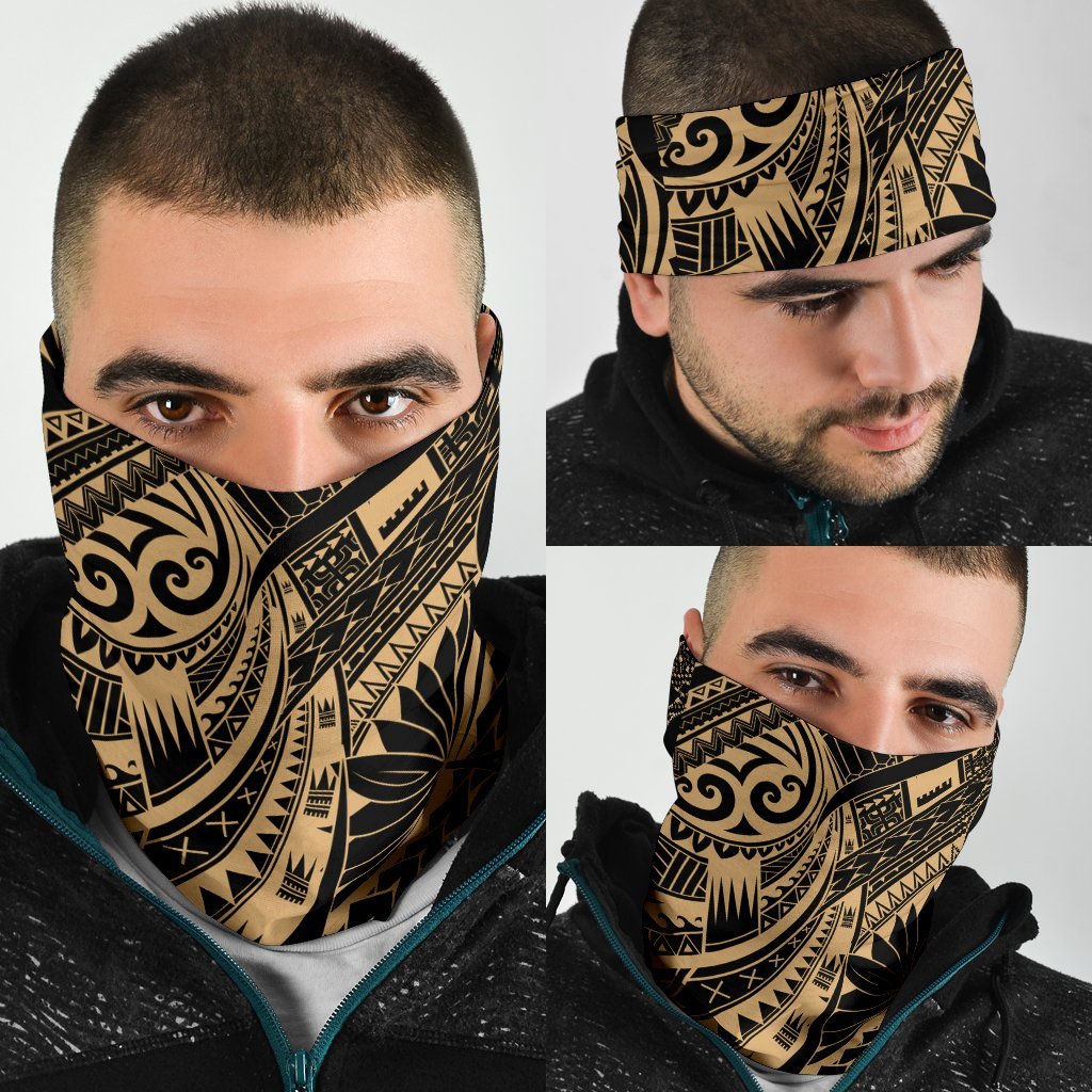 New Zealand Maori Polynesian Tattoo Bandana - Gold - Vibe Hoodie Shop