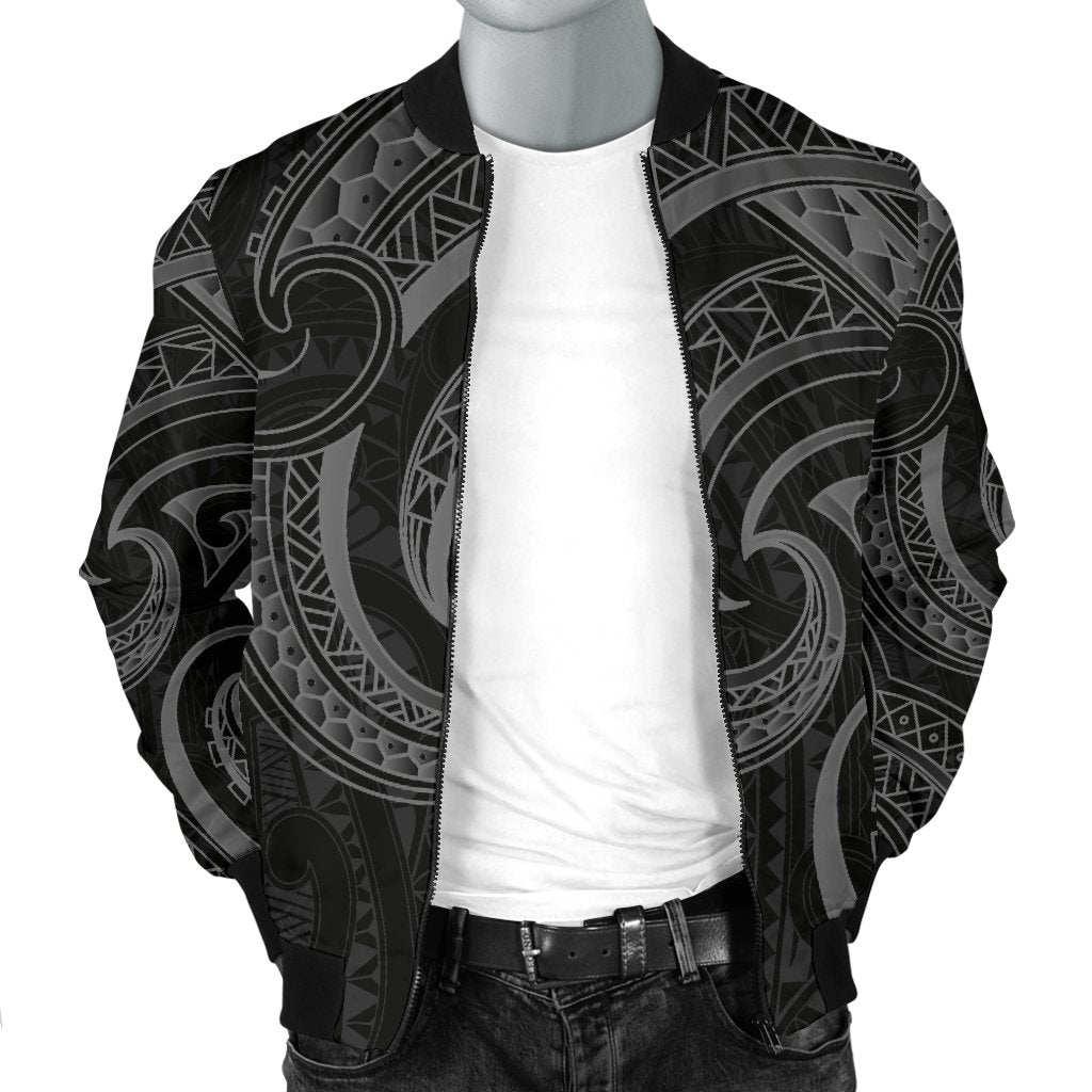 New Zealand Maori Mangopare Men Bomber Jacket Polynesian - Black - Vibe Hoodie Shop
