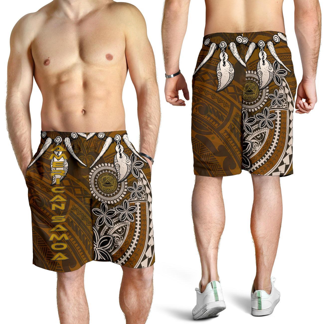 American Samoa Men's Shorts - Polynesian Boar Tusk - Vibe Hoodie Shop