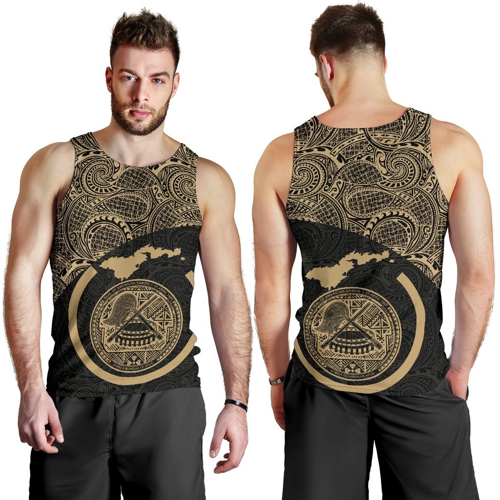 Map American Samoa Men's Tank Top Polynesian - Vibe Hoodie Shop