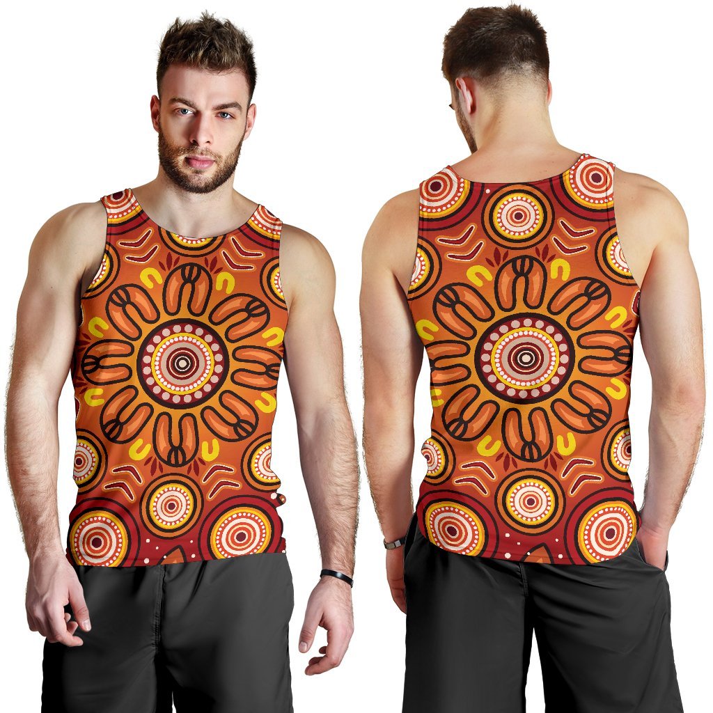 Aboriginal Men's Tank Top - Circle Flowers Patterns VER01 - Vibe Hoodie Shop