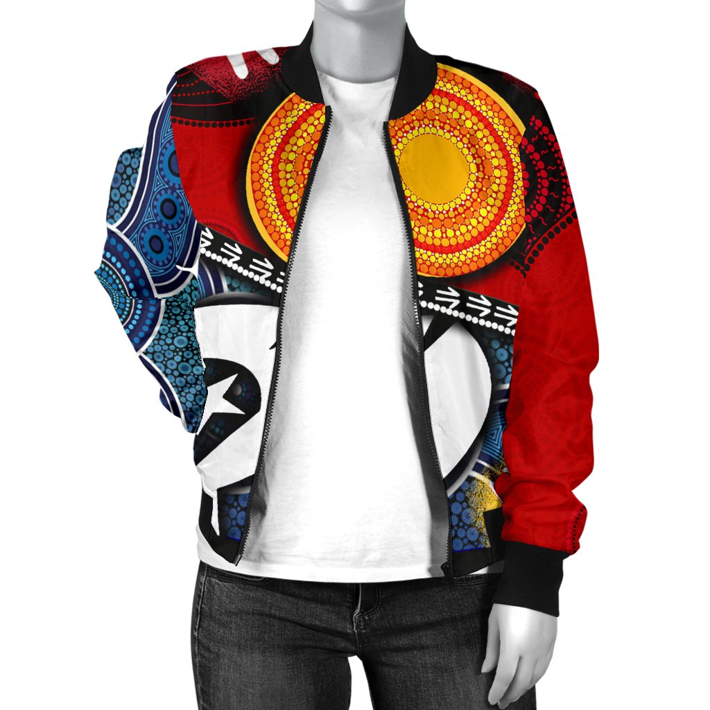 Bomber Jacket - Australian NAIDOC Aboriginal and Torres Strait Islands Flags - Vibe Hoodie Shop