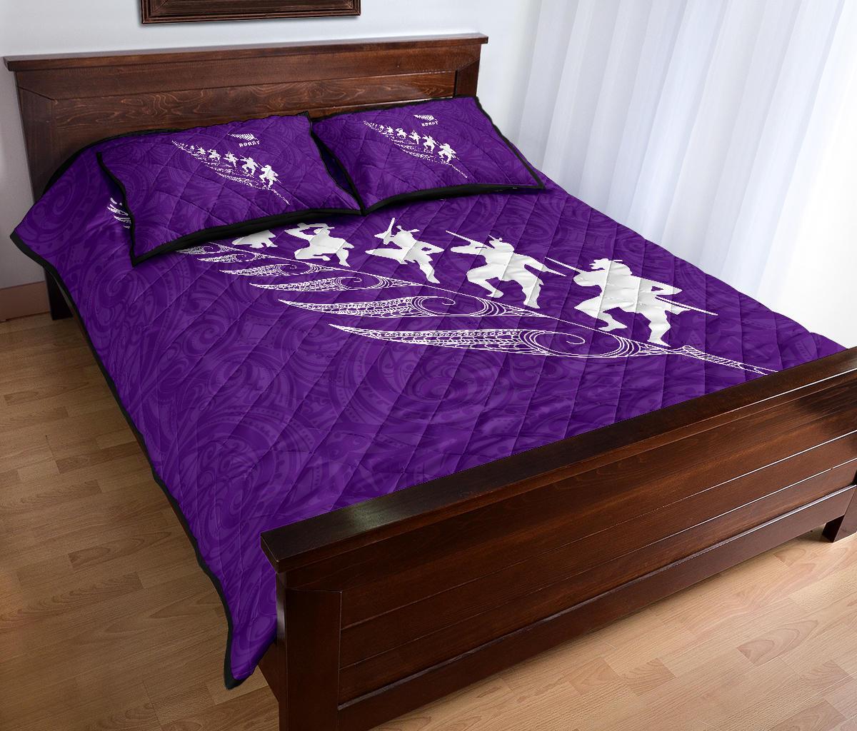 Quilt Bed Set New Zealand Rugby Haka Violet - Vibe Hoodie Shop