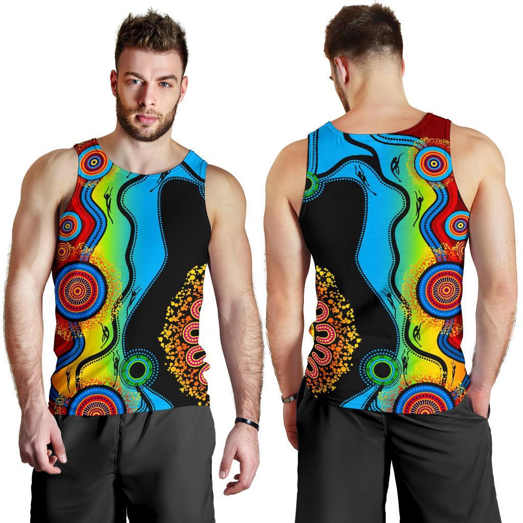 Tank Top - Aboriginal Tank Blue Dream - Men - Vibe Hoodie Shop