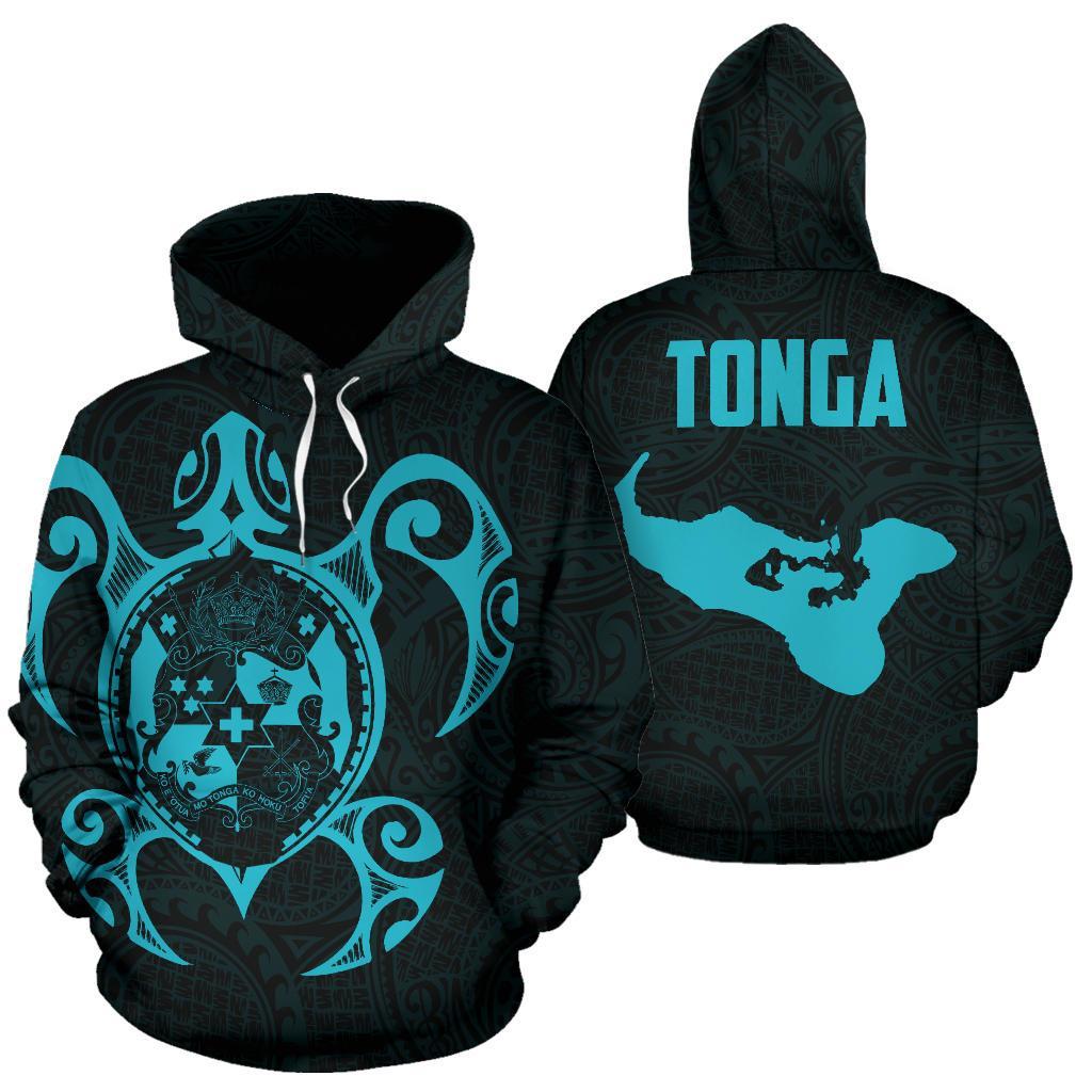 Hoodie Tonga Polynesian Coat Of Arms In Turtle Map - Vibe Hoodie Shop