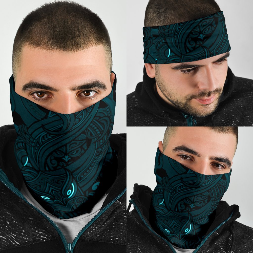 New Zealand Bandana 3 Pack, Maori Gods Tumatauenga (God of War) - Blue - Vibe Hoodie Shop