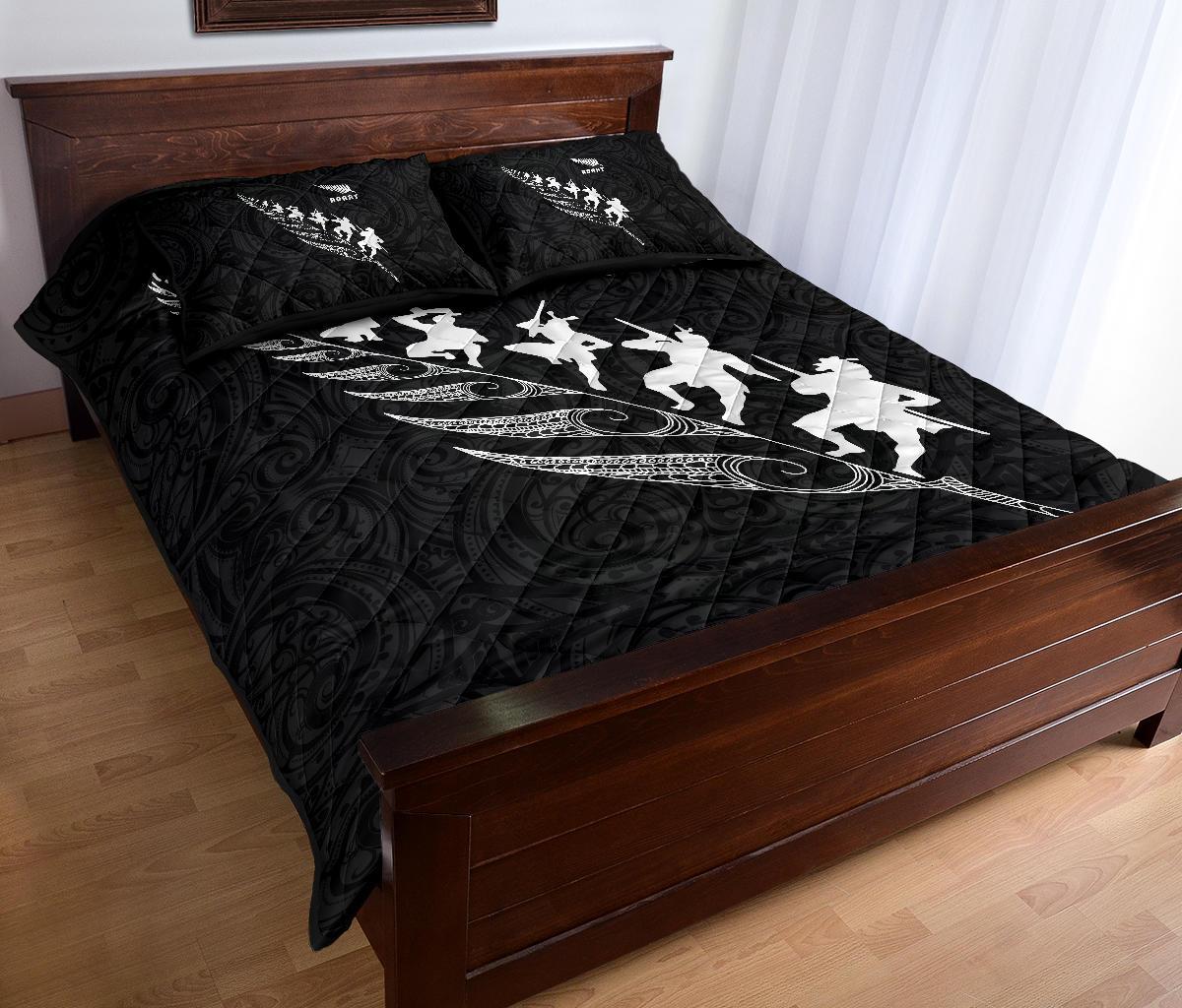 Quilt Bed Set New Zealand Rugby Haka Black - Vibe Hoodie Shop