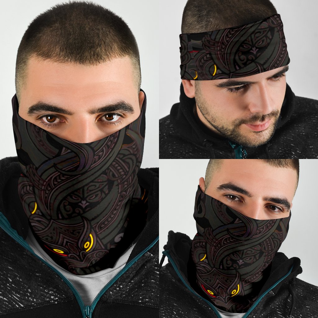 New Zealand Bandana 3 Pack, Maori Gods Tumatauenga (God of War) - Black - Vibe Hoodie Shop