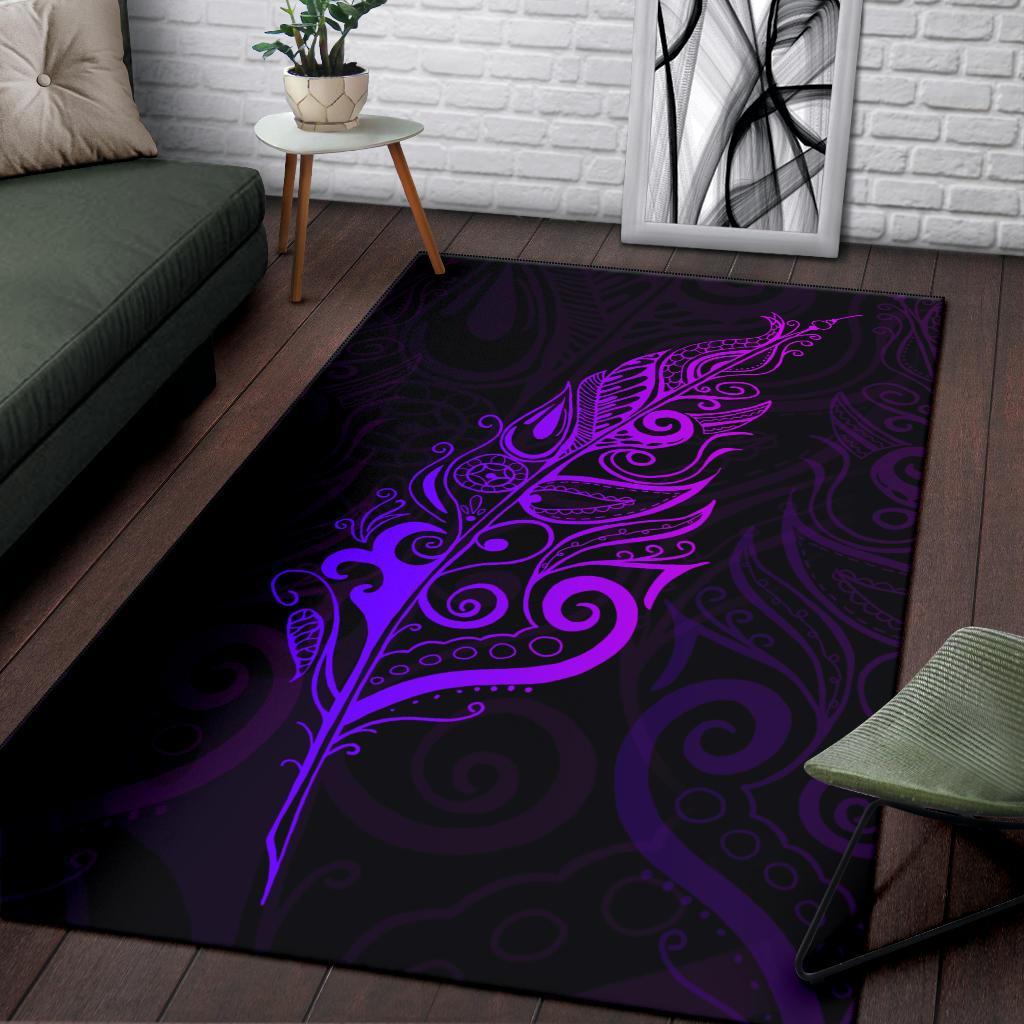 Light Silver Fern Area Rug, Purple - Vibe Hoodie Shop