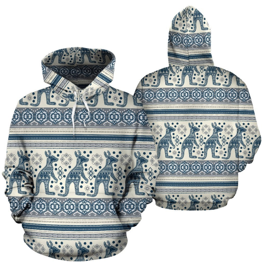 Aboriginal Hoodie, Kangaroo Pattern All Over Print - Vibe Hoodie Shop