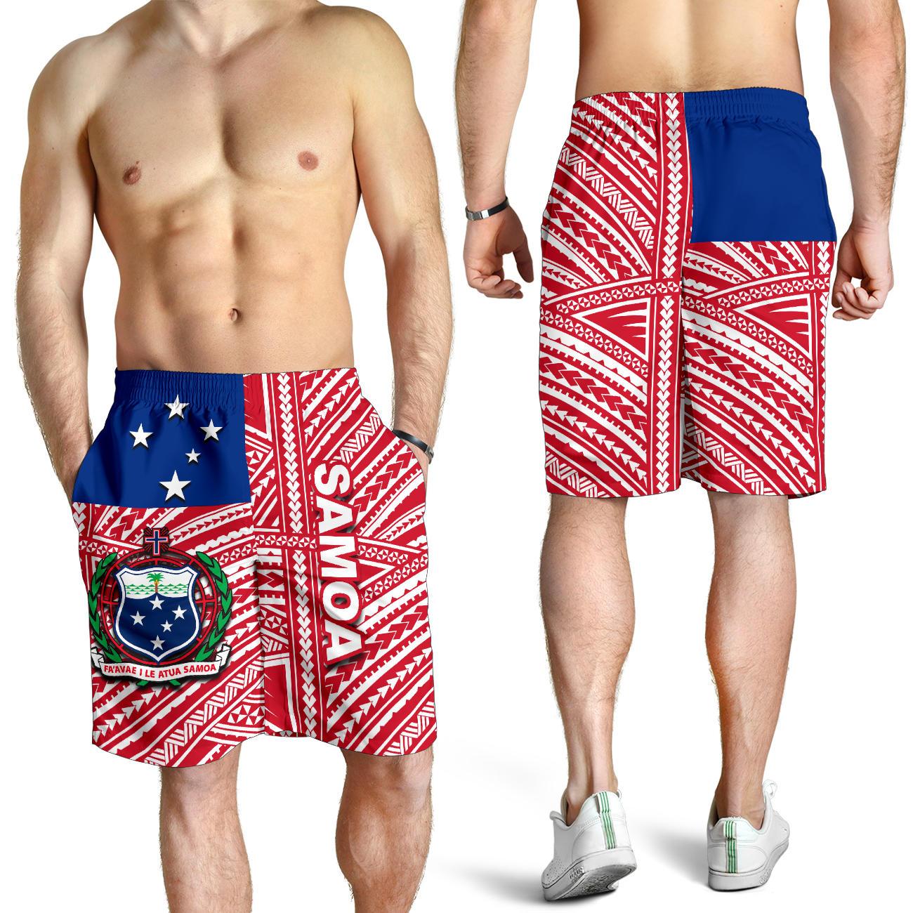 Samoa Flag Polynesian All Over Print Men's Shorts - Vibe Hoodie Shop