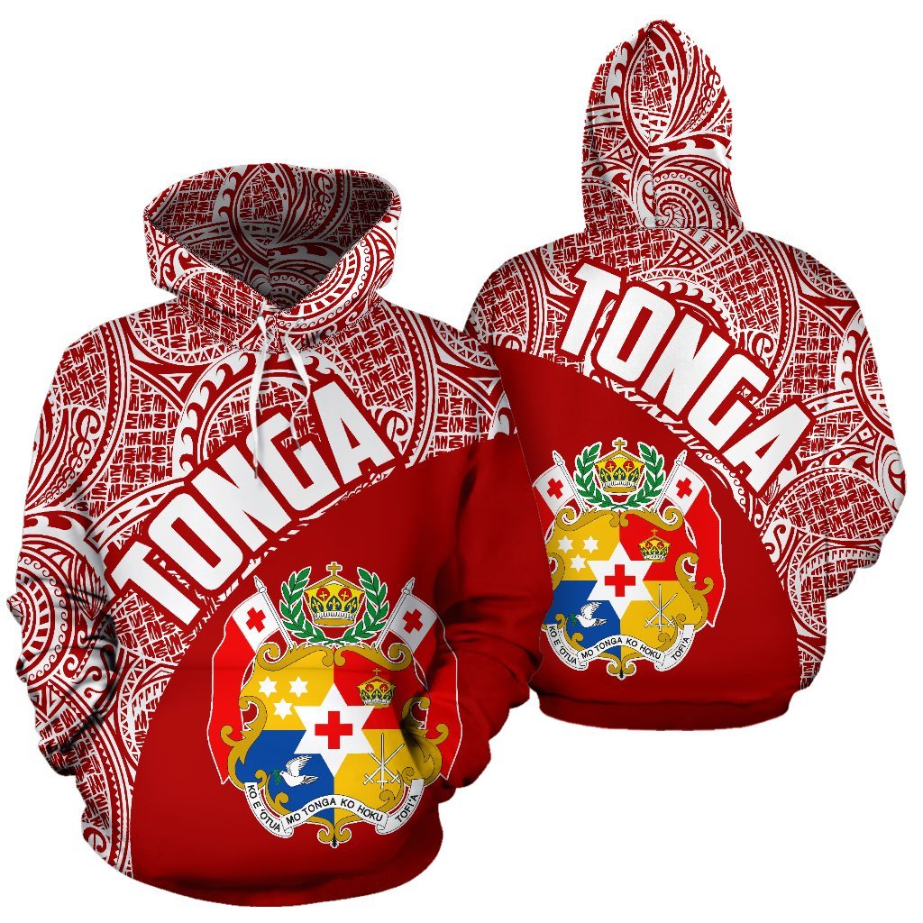 Hoodie Tonga Polynesian Red White - Vibe Hoodie Shop