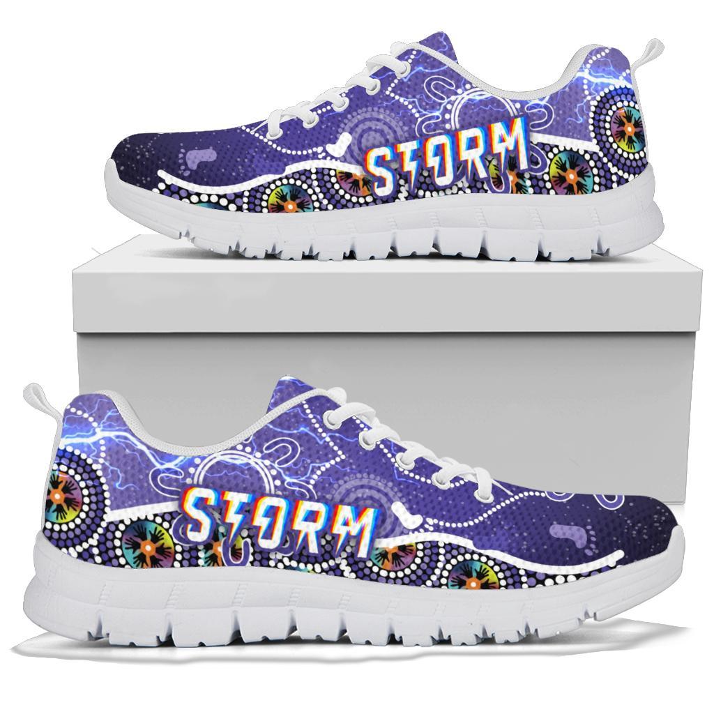 Melbourne Storm Sneakers Unique Indigenous - Vibe Hoodie Shop