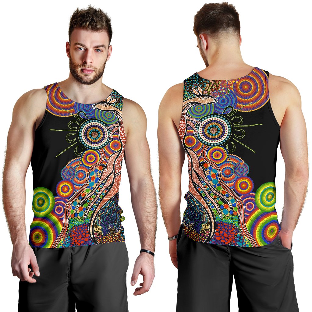 Australia Men's Tank Top Aboriginal Style NO.1 - Vibe Hoodie Shop