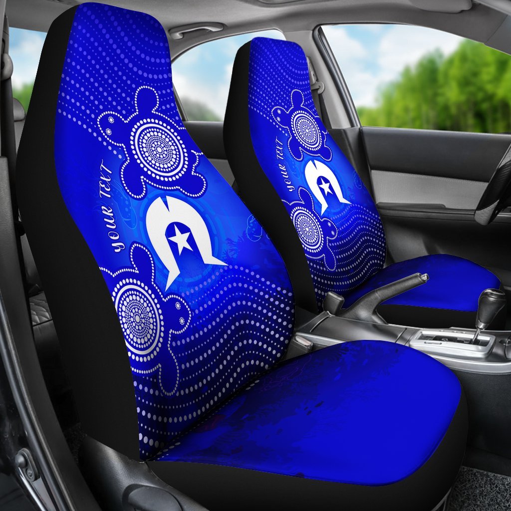 Custom Torres Strait Islanders Car Seat Covers - Torres Symbol With Indigenous Turtle - Vibe Hoodie Shop