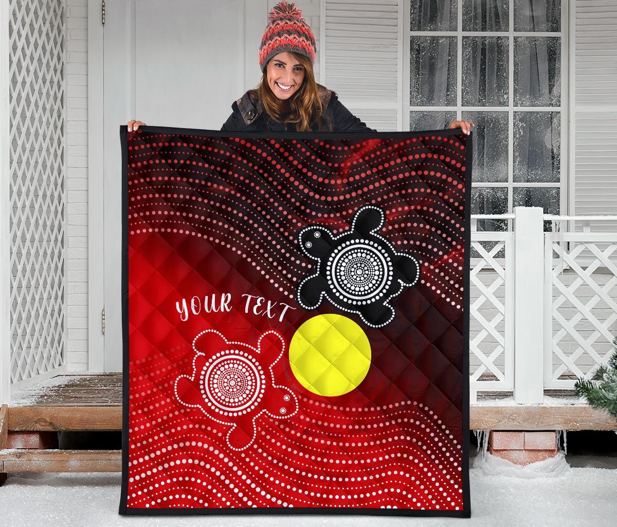 Custom Aboriginal Premium Quilt - Indigenous Circle Dot Painting Style - - Vibe Hoodie Shop