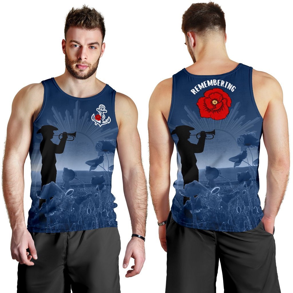 Australia Navy ANZAC Men's Tank Top - Remembering Our Heroes - Vibe Hoodie Shop