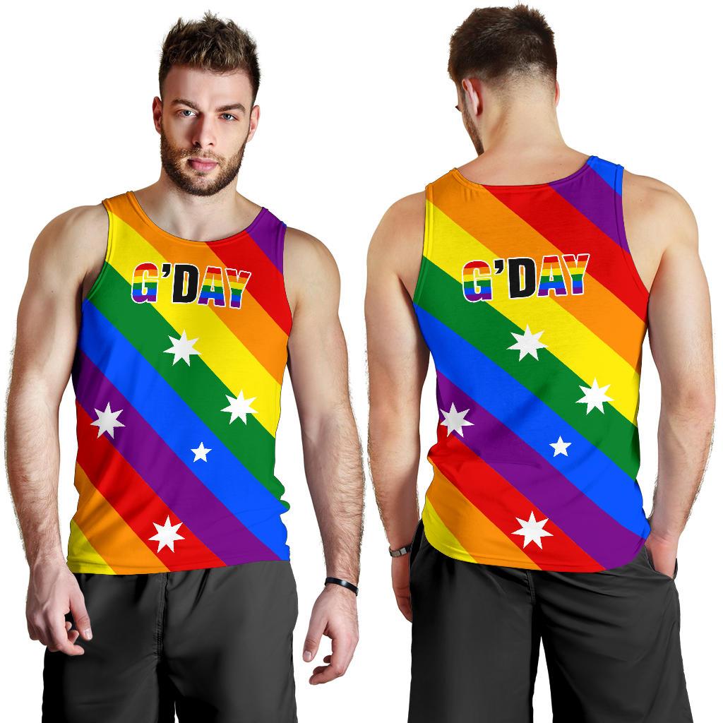 Men Tank Top - G Day Mens Tank Lgbt Color - Vibe Hoodie Shop