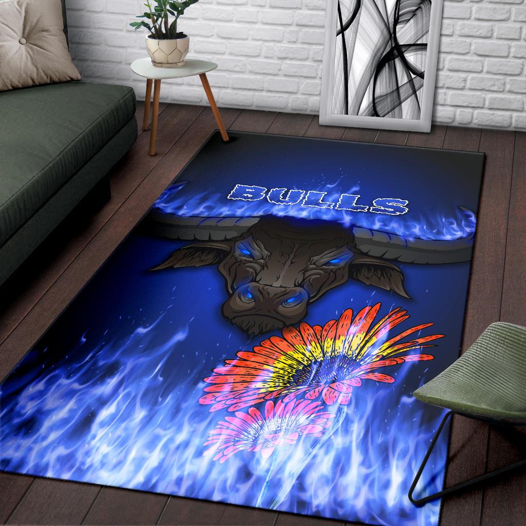 Blue Super Rugby Area Rug Bulls Barberton Daisy - Vibe Hoodie Shop