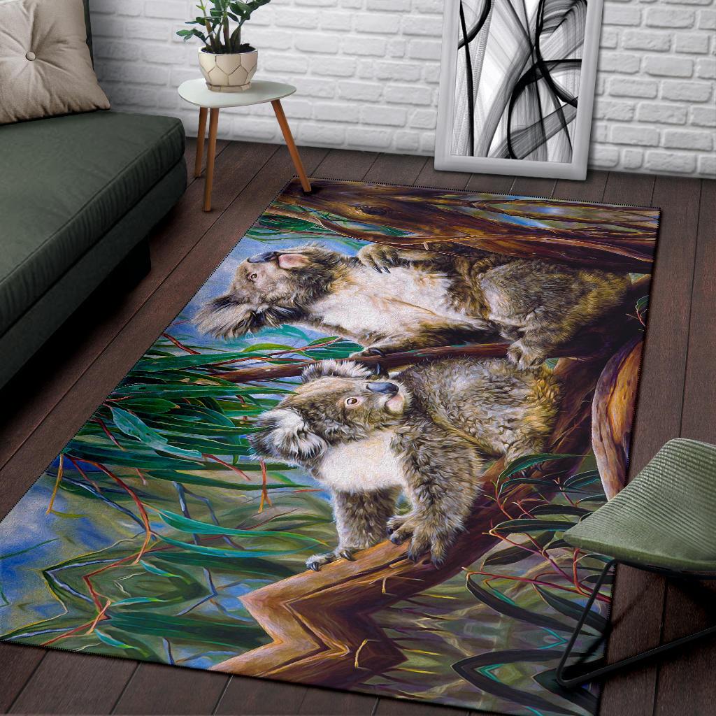 Area Rug - Koala And Joey Rug 3D Art - Vibe Hoodie Shop