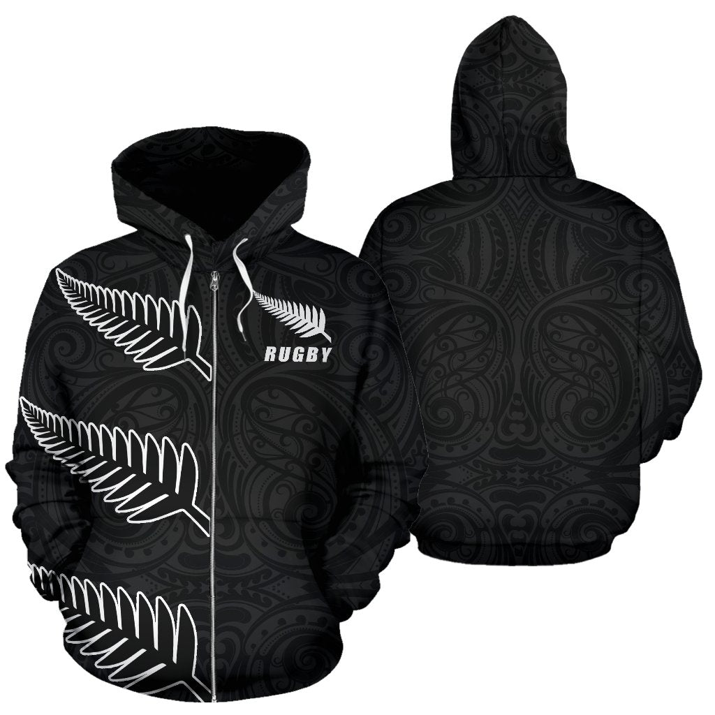 New Zealand Rugby Three Fern Zip Up Hoodie - Vibe Hoodie Shop