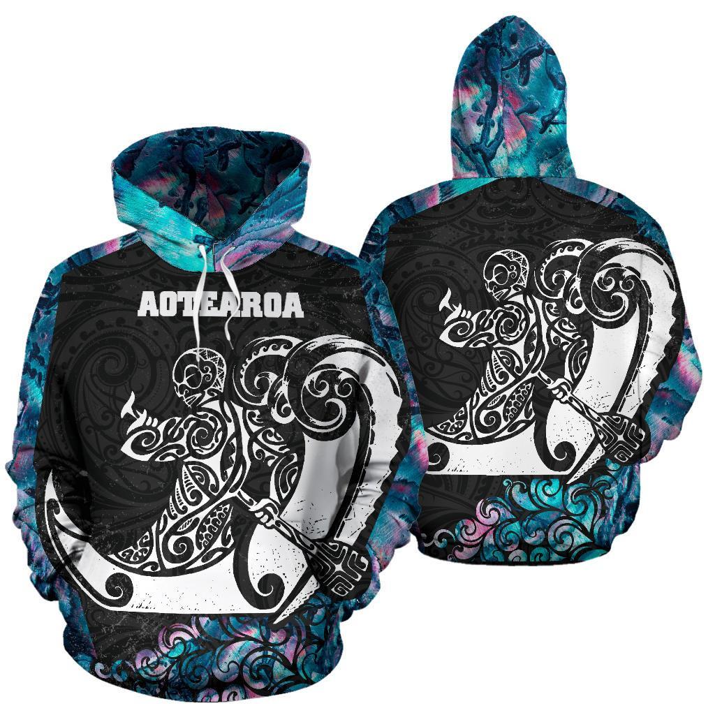 Paua Shell Tangaroa New Zealand Maori Hoodie - Vibe Hoodie Shop