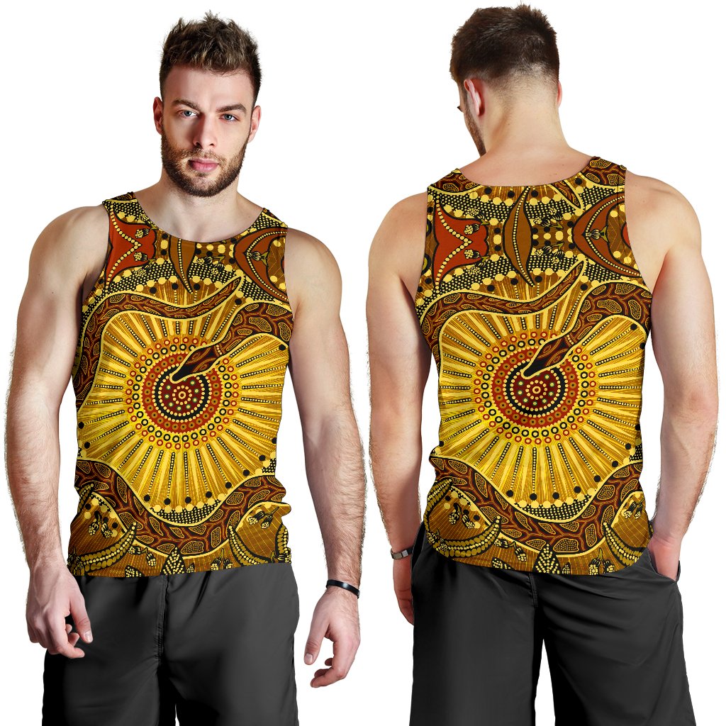 Men's Tank Top - Australian Aboriginal Snake - Rainbow Serpent - Vibe Hoodie Shop