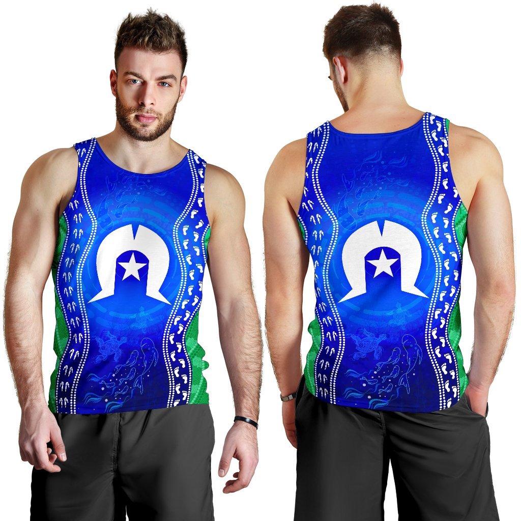 Torres Strait Islanders Men's Tank Top - Torres Symbol With Aboriginal Patterns - Vibe Hoodie Shop