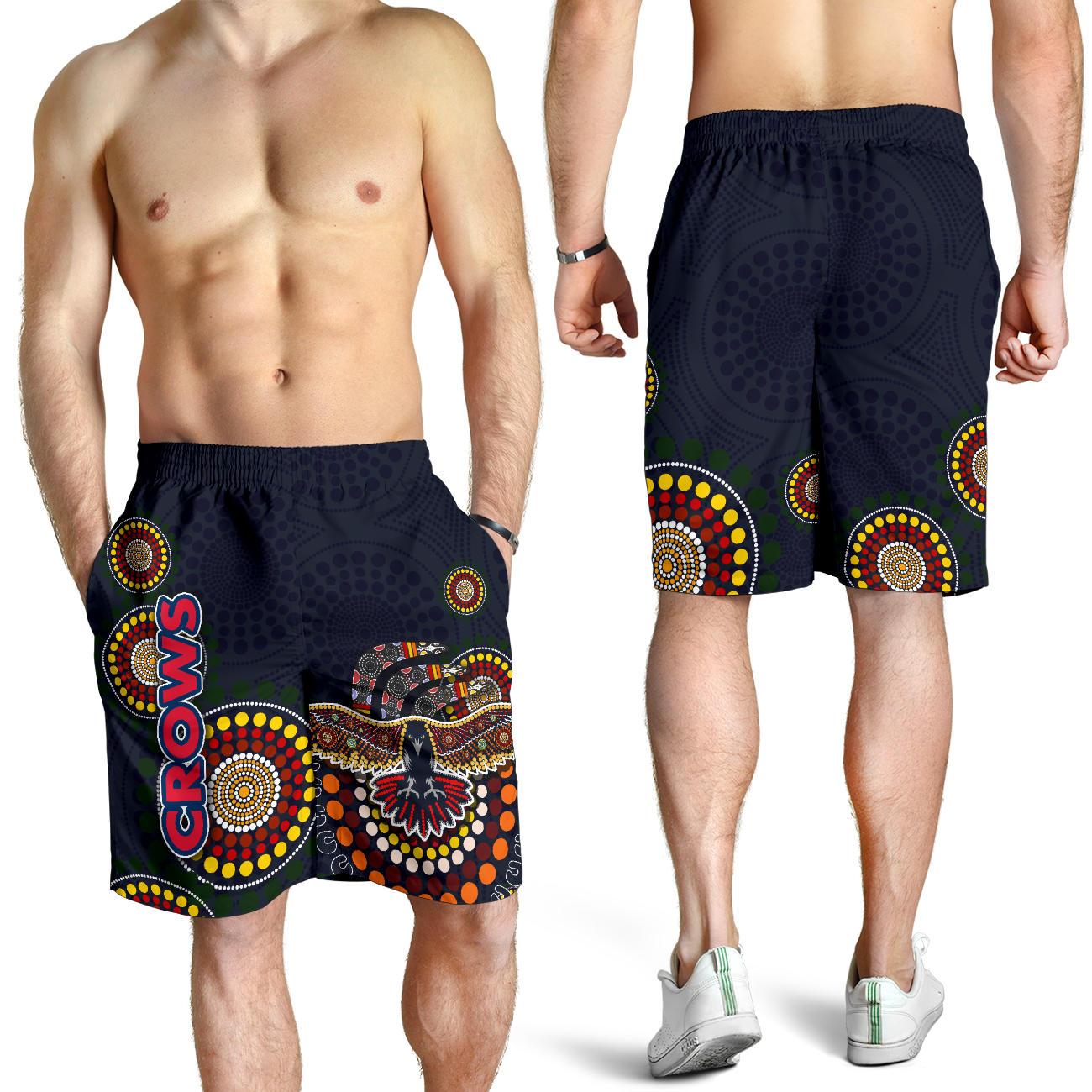 Adelaide Men Shorts Indigenous Crows - Vibe Hoodie Shop