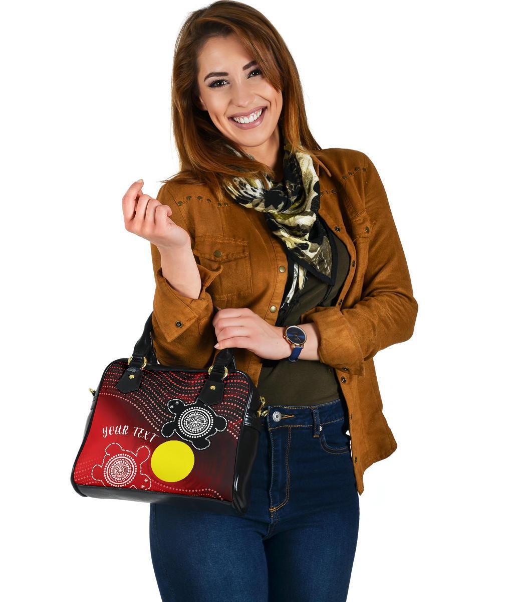 Custom Aboriginal Shoulder Handbag - Indigenous Circle Dot Painting Style - - Vibe Hoodie Shop