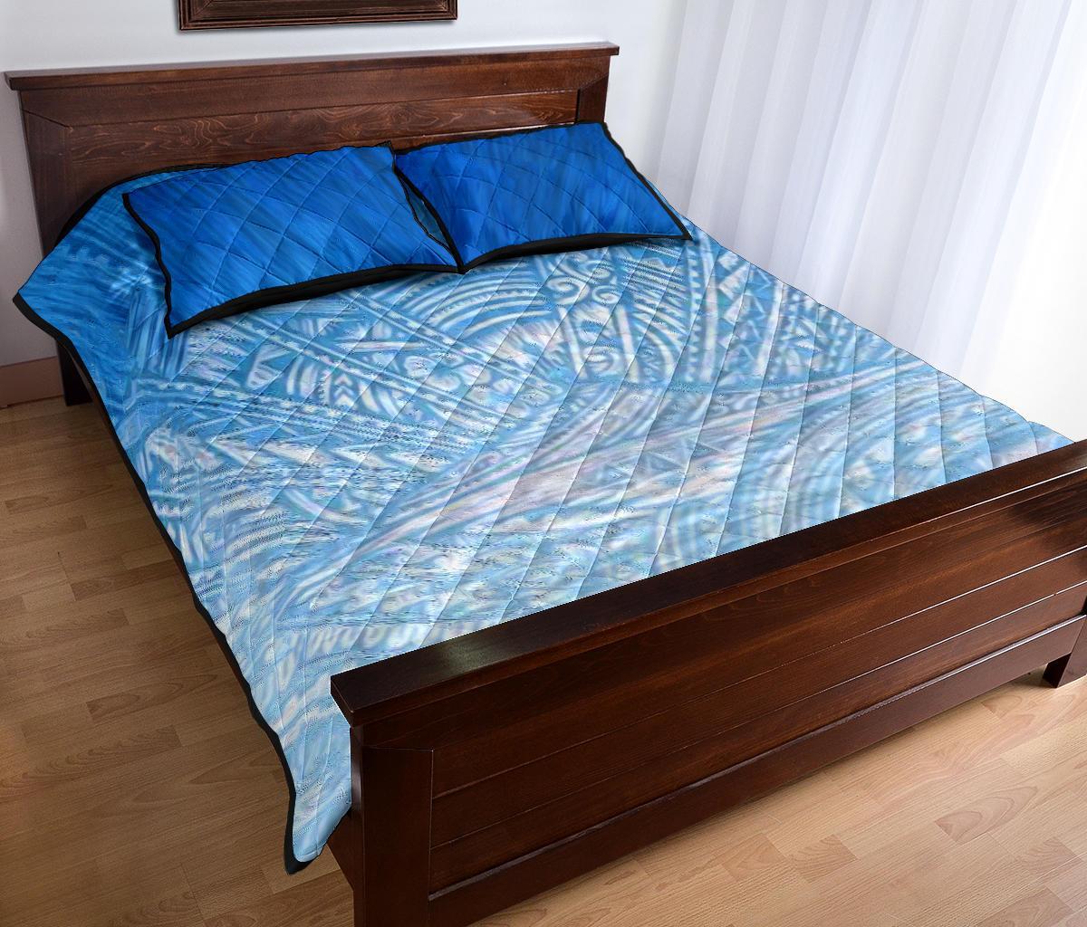 New Zealand Auckland Quilt Bed Set Blue Rugby - Vibe Hoodie Shop