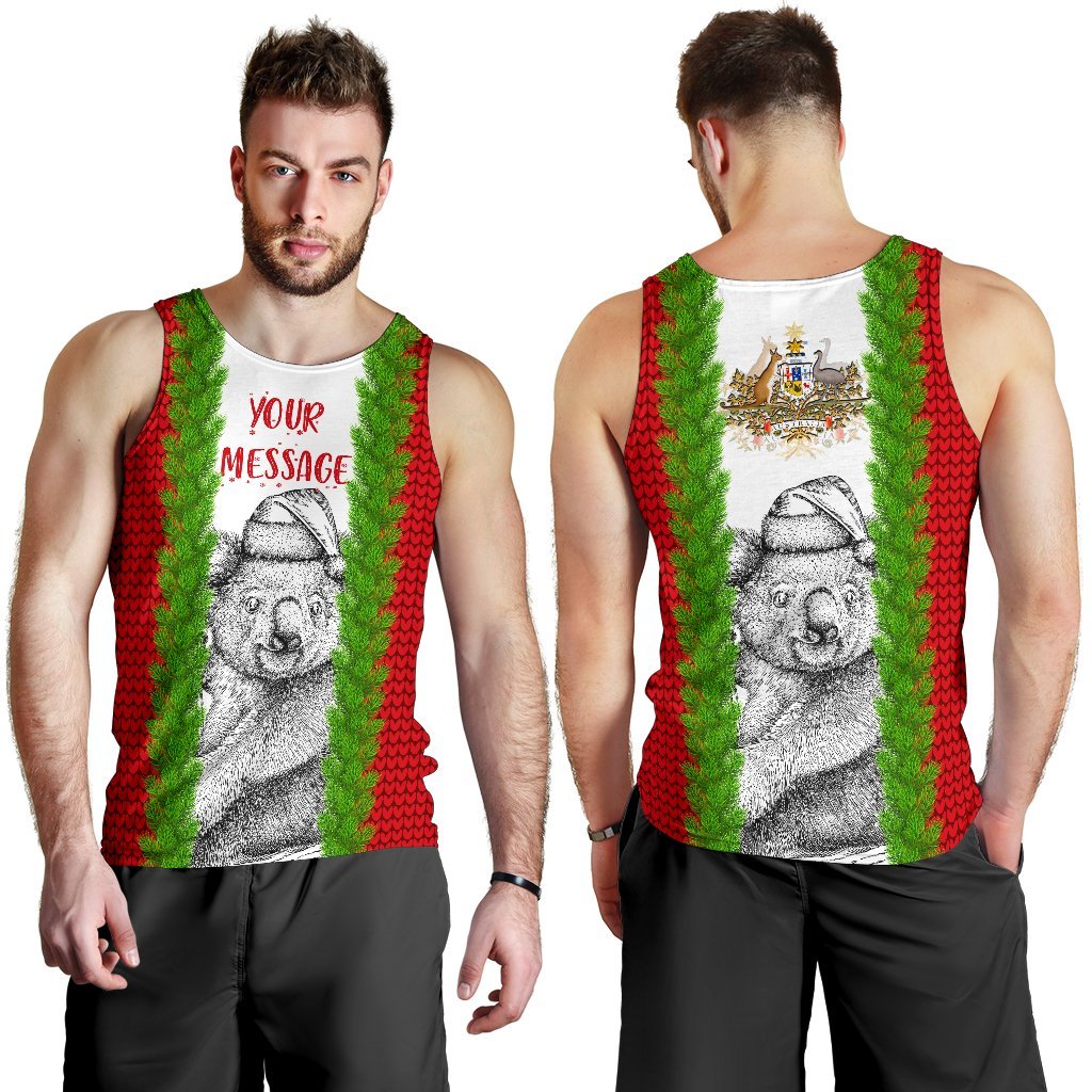 Custom Australia Christmas Men's Tank Top - Merry Christmas Koala - Vibe Hoodie Shop