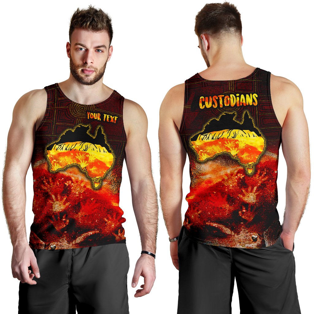 Aboriginal Personalised Men's Tank Top - Anangu Custodians - Vibe Hoodie Shop