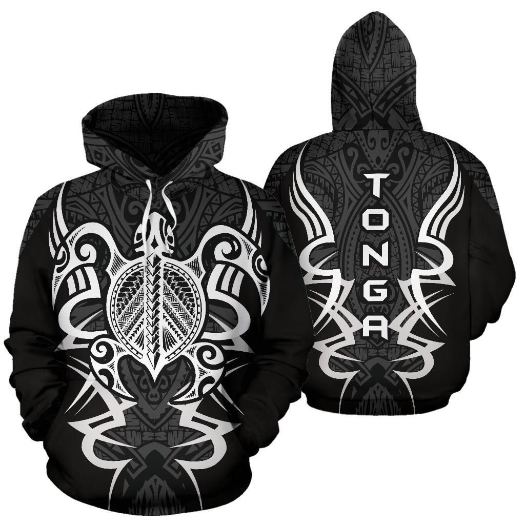 Hoodie Tonga Turtle Polynesian Gray - Armor Style - Vibe Hoodie Shop