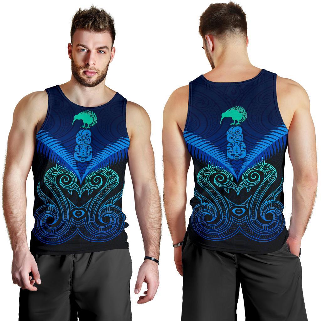 Maori Manaia New Zealand Men Tank Top Blue - Vibe Hoodie Shop