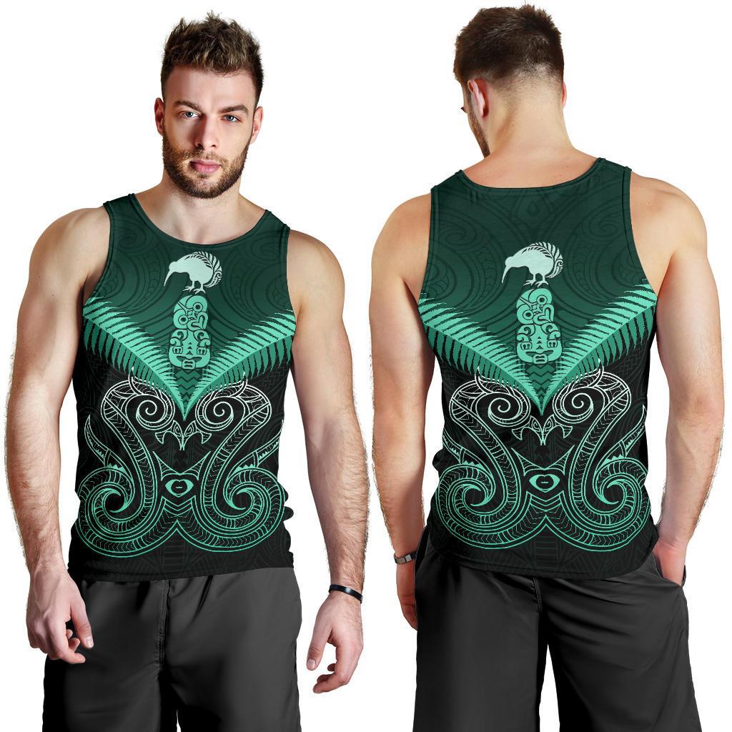 Maori Manaia New Zealand Men Tank Top Turquoise - Vibe Hoodie Shop