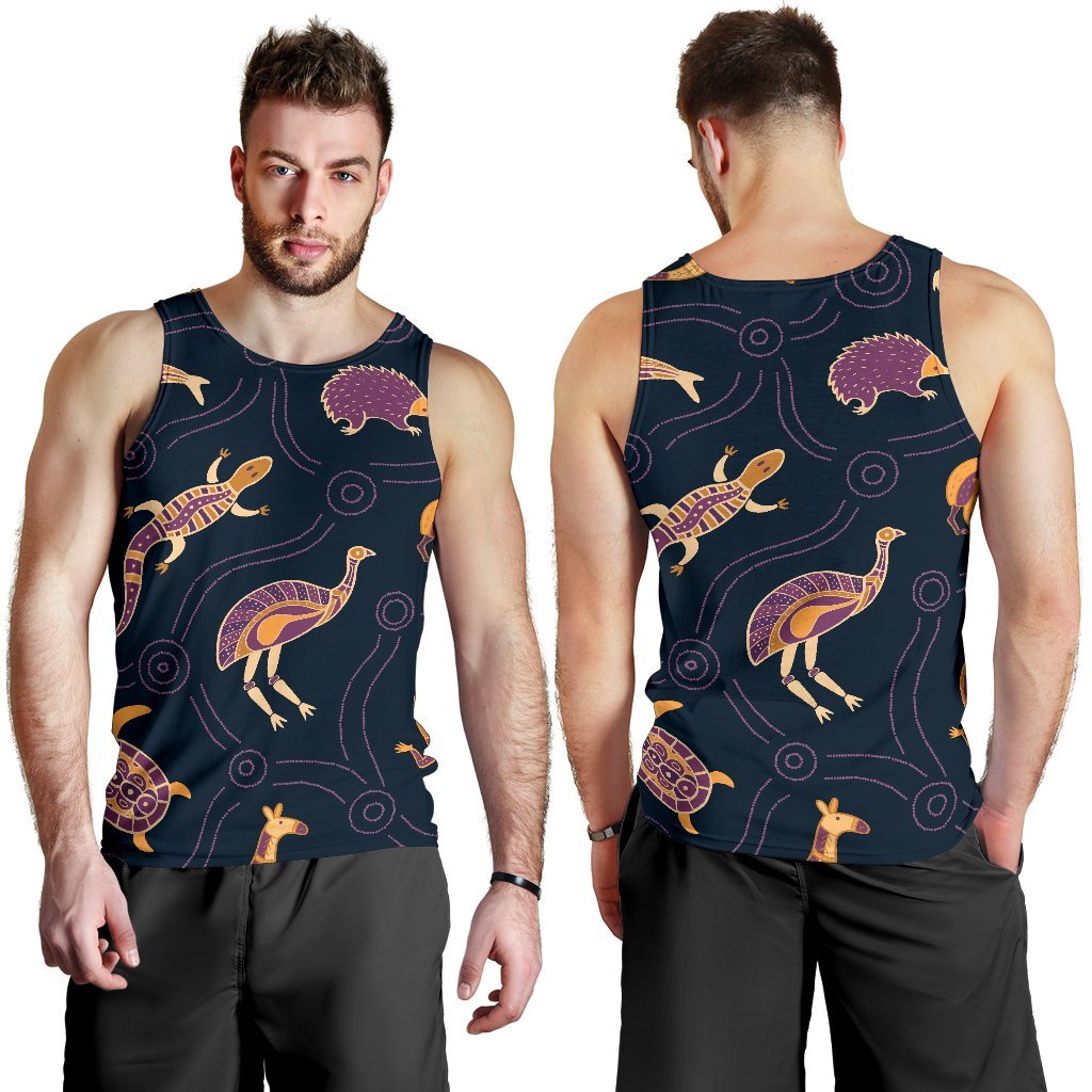 Men's Tank Top - Indigenous Animals Patterns - Vibe Hoodie Shop