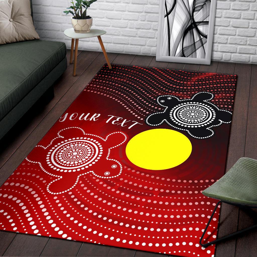 Custom Aboriginal Area Rug - Indigenous Circle Dot Painting Style - - Vibe Hoodie Shop